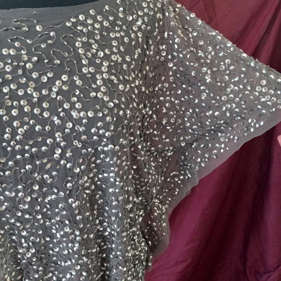 NÜ Denmark wide neck Gray sequin pullover top (everything must go!moving sale) - Picture 4 of 5